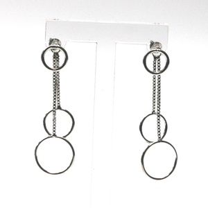 Sterling Silver Circles Pushback Earrings